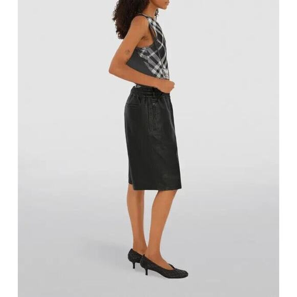 NIB BURBERRY BABY BLACK QUILTED LEATHER LOGO KITTEN HEEL PUMPS EU 36 US 6 $1K - Picture 2 of 15